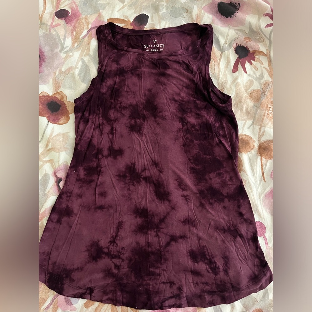 AMERICAN EAGLE Womens Size XS Sleeveless Purple Tie Dye Tank Top Shirt
